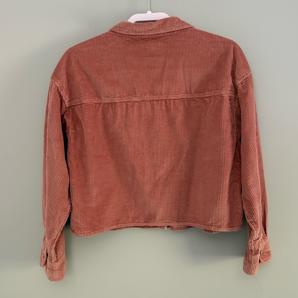 American Eagle Cropped Corduroy Button-Down Shacket Size S - Picture 7 of 10